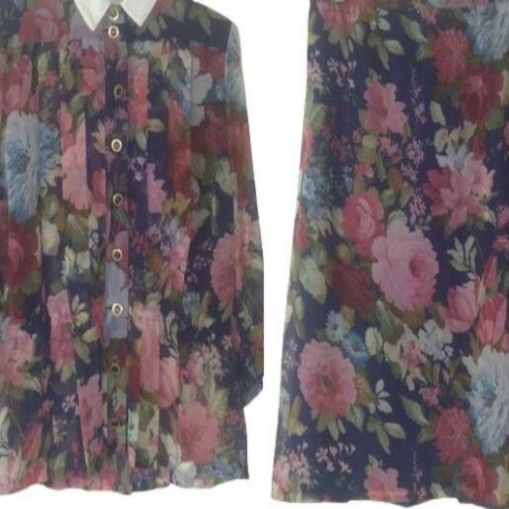 Vintage Your Sixth Sense Sweden Floral Chiffon Skirt Set